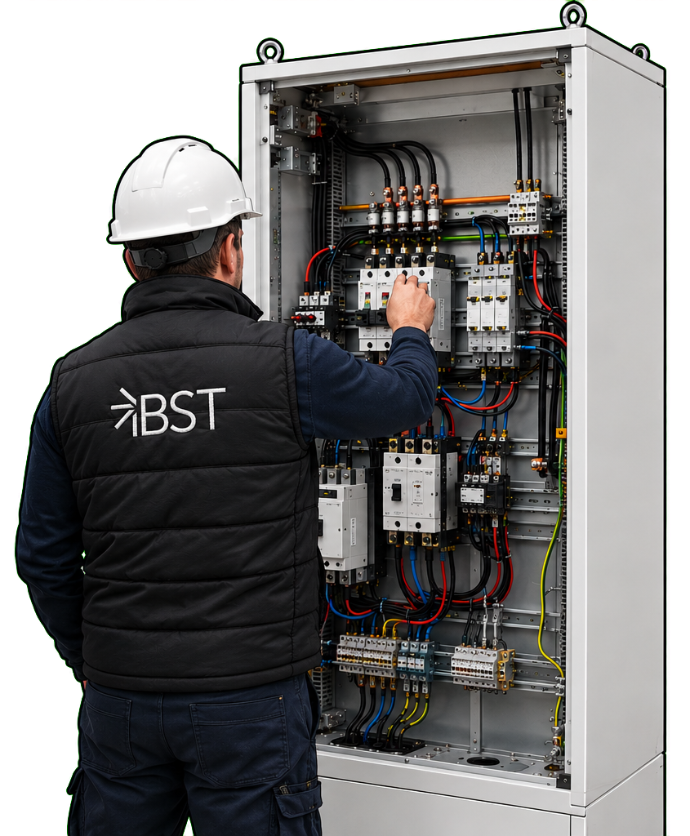 BST.SOLAR mérnök helyszíni commissioning közben